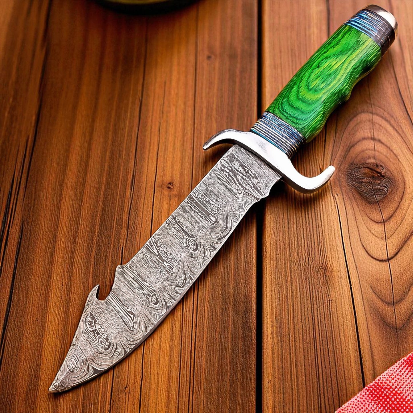 damascus hunting knife