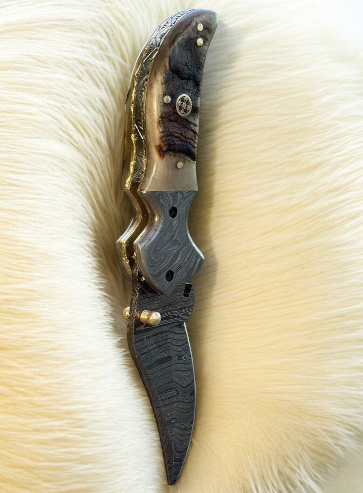 damascus pocket knife