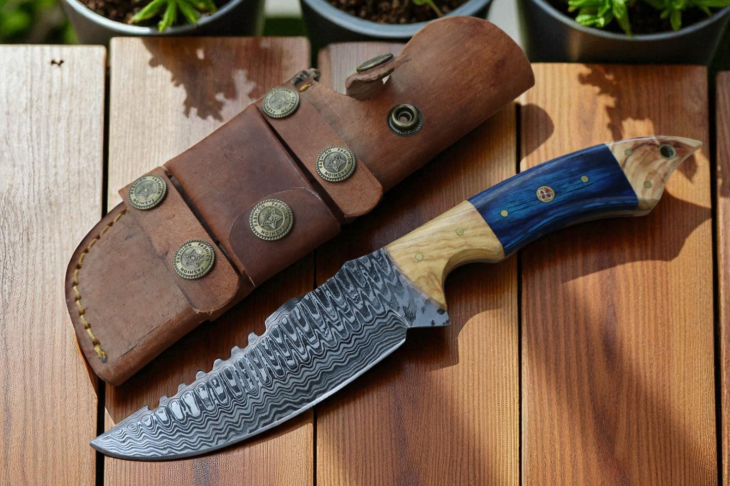 Damascus Hunting Knife