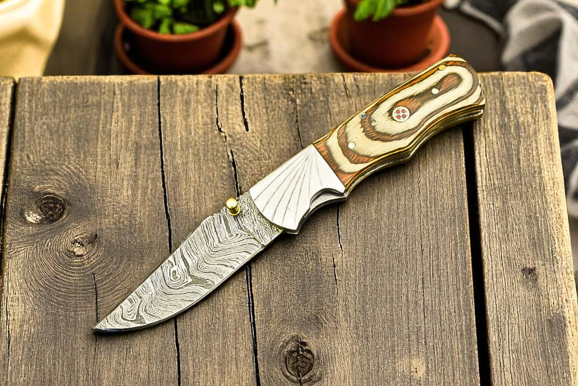 damascus pocket knives