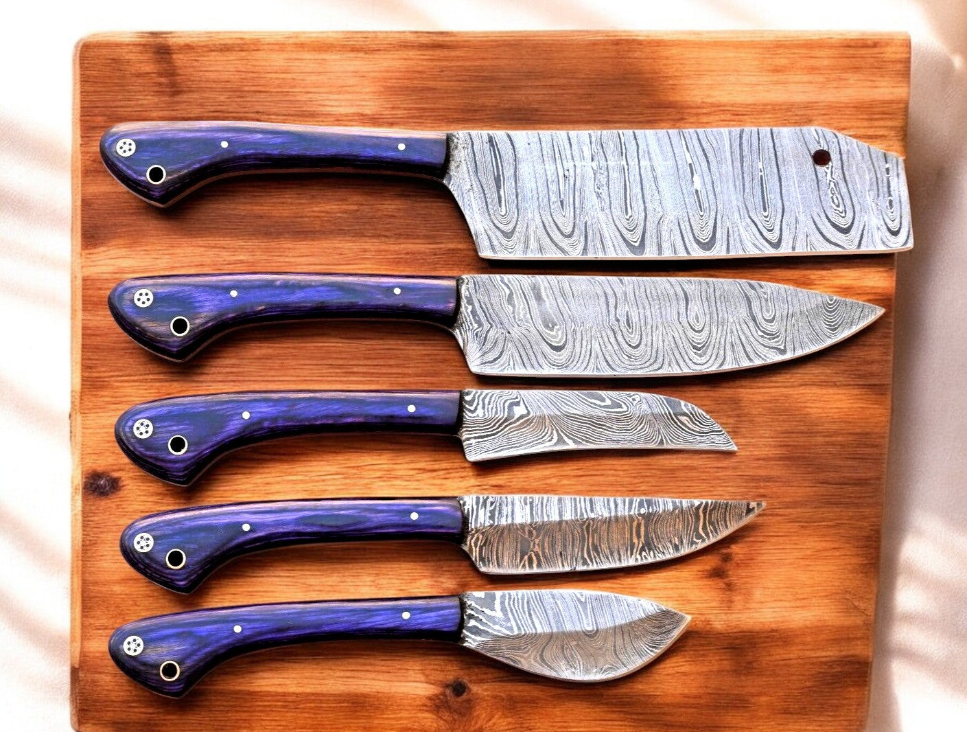 Damascus kitchen knife