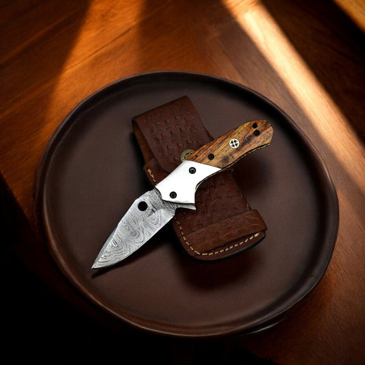 damascus pocket knife