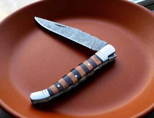 wood handle folding knife