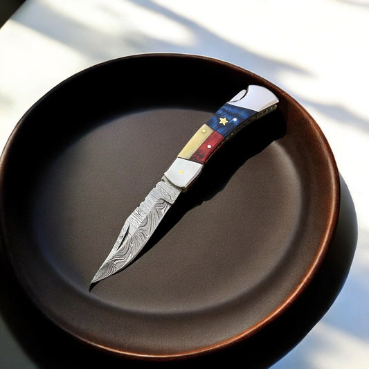 damascus pocket knives