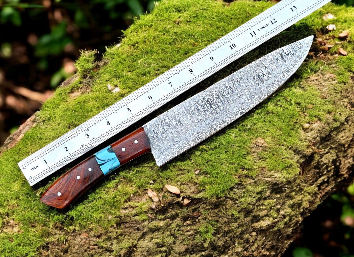 Overall Length of 13 Inches Hunting Knife with Leather Sheath