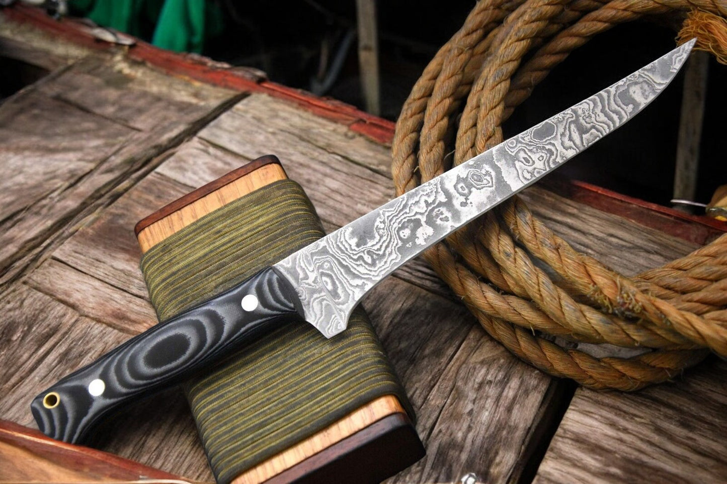damascus Filleting Knife