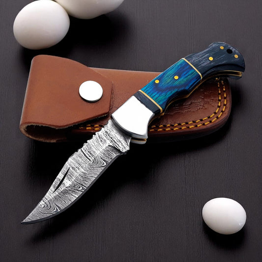 wood handle folding knife