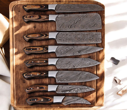 Damascus kitchen knife