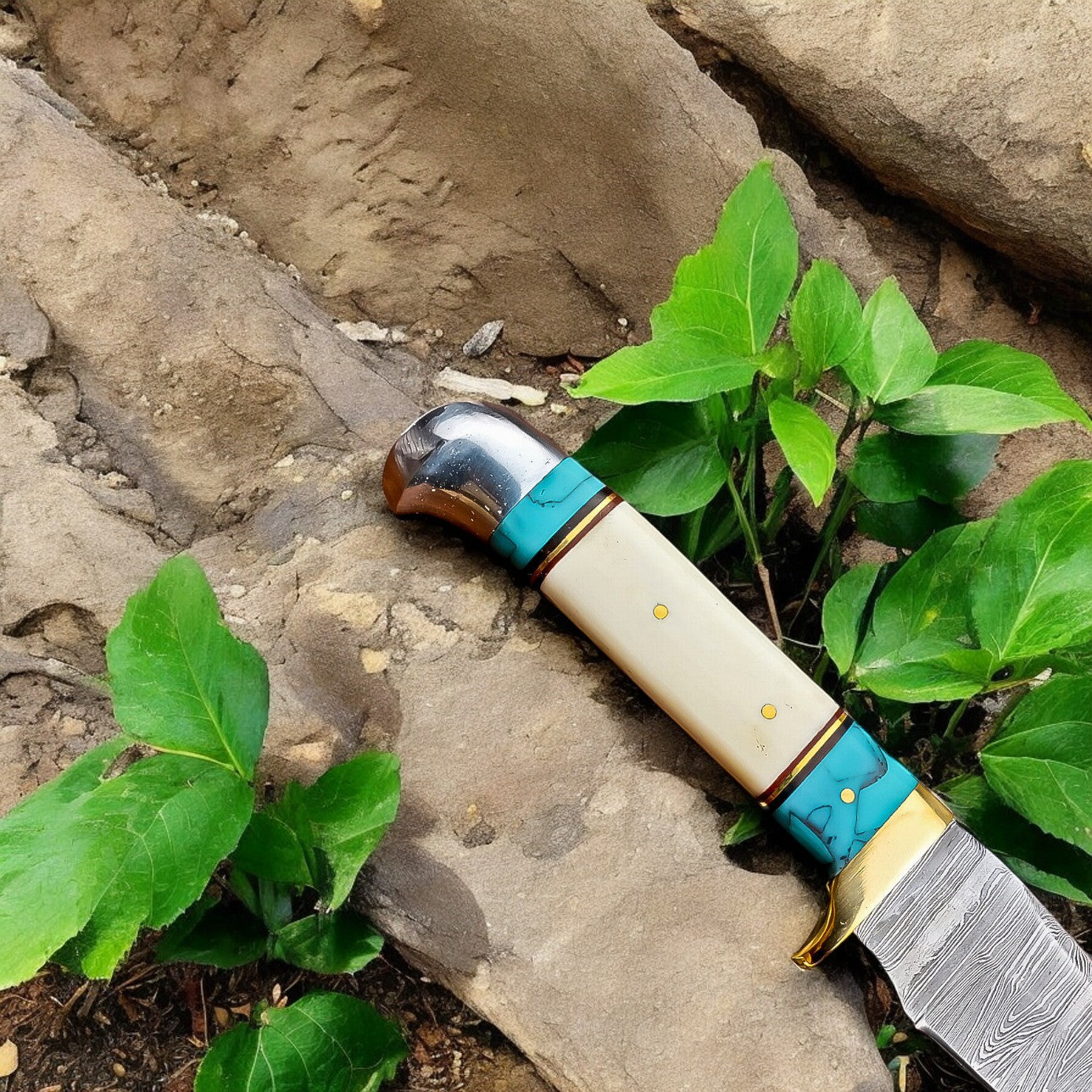 Close-up of Damascus Steel Blade