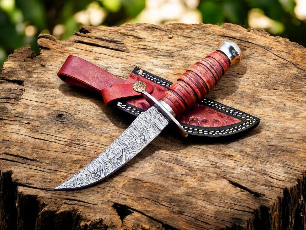 Damascus Bowie Knife