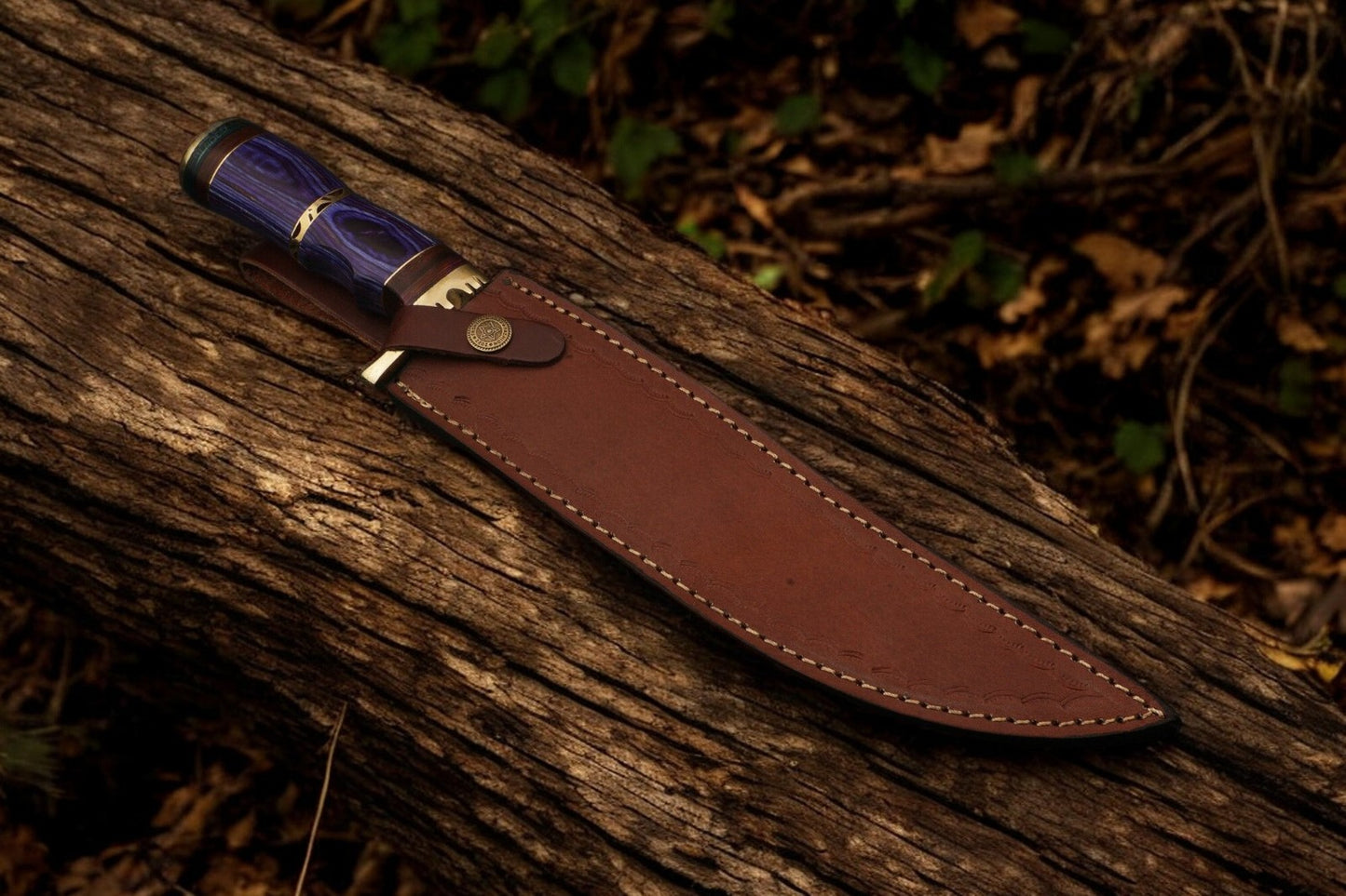 Big Bowie Knife with Leather Sheath