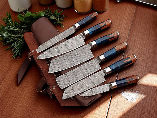 Premium Damascus Cooking Knives Set