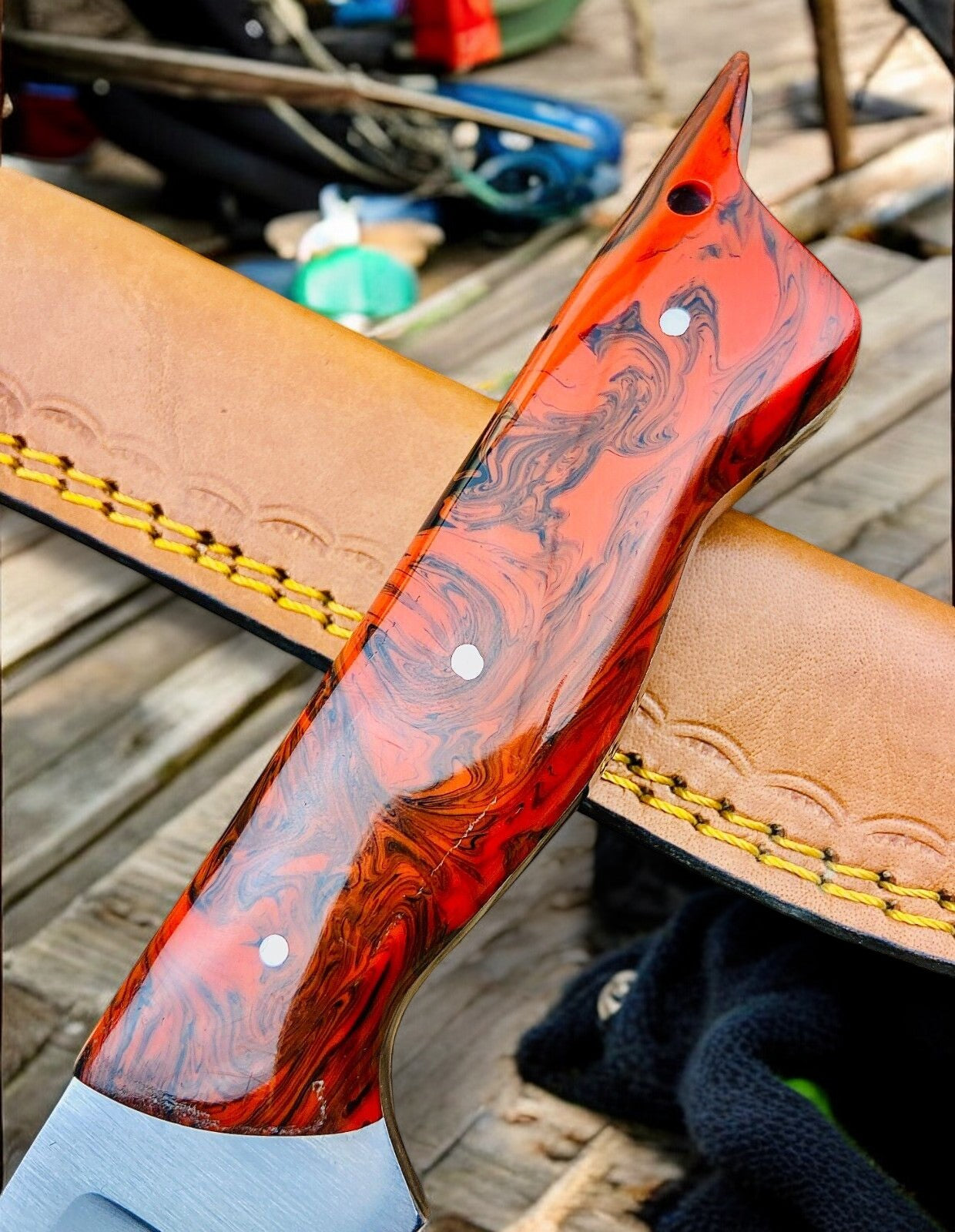 Handmade Fillet Knife with Leather Sheath for Protection