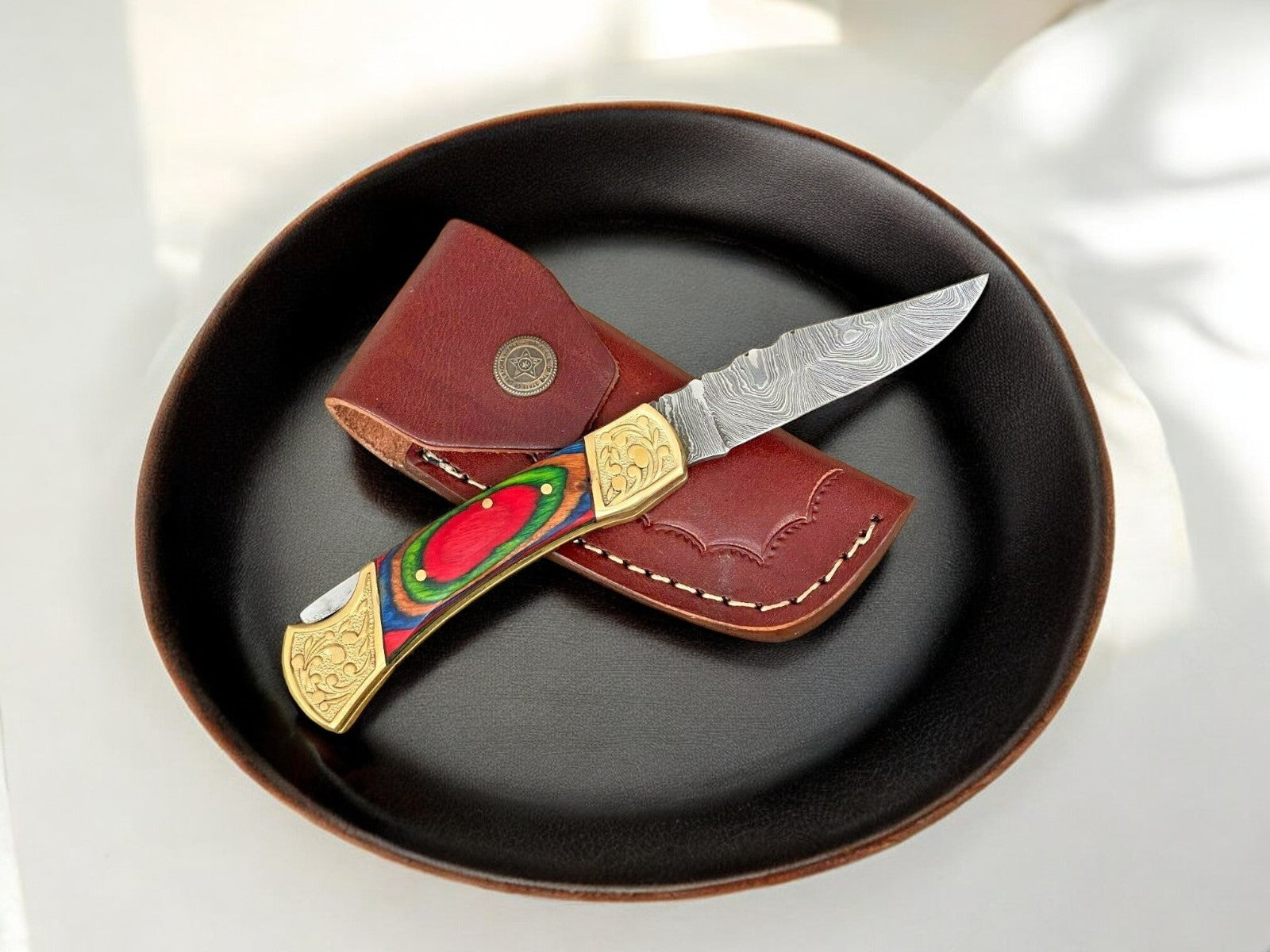 damascus steel pocket knife