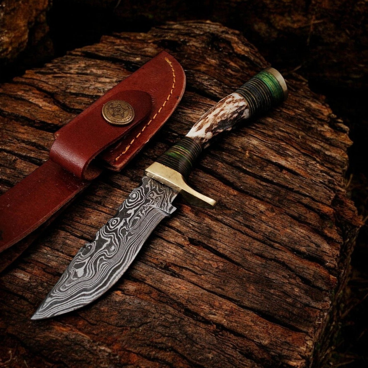  Damascus Bowie knife
