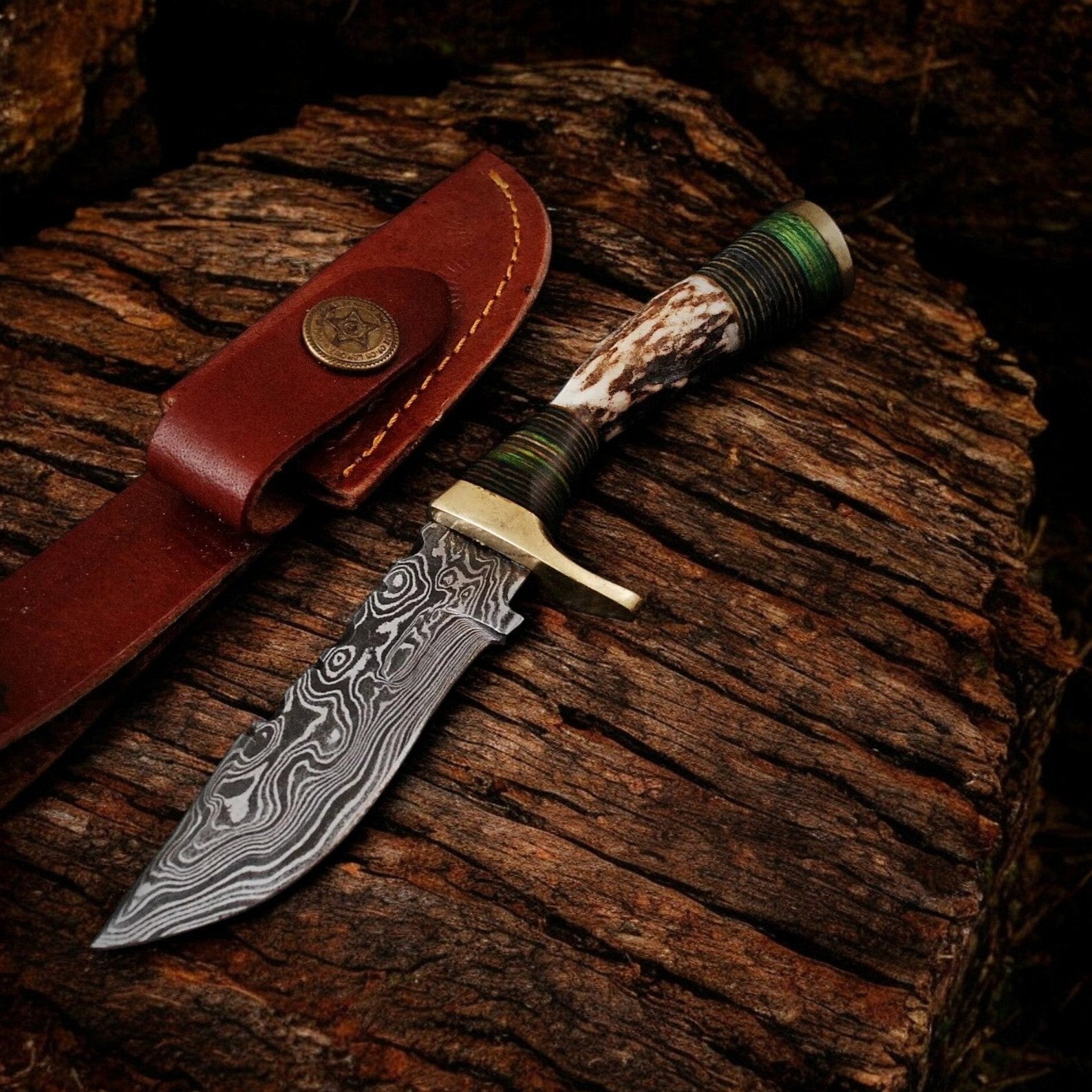  Damascus Bowie knife
