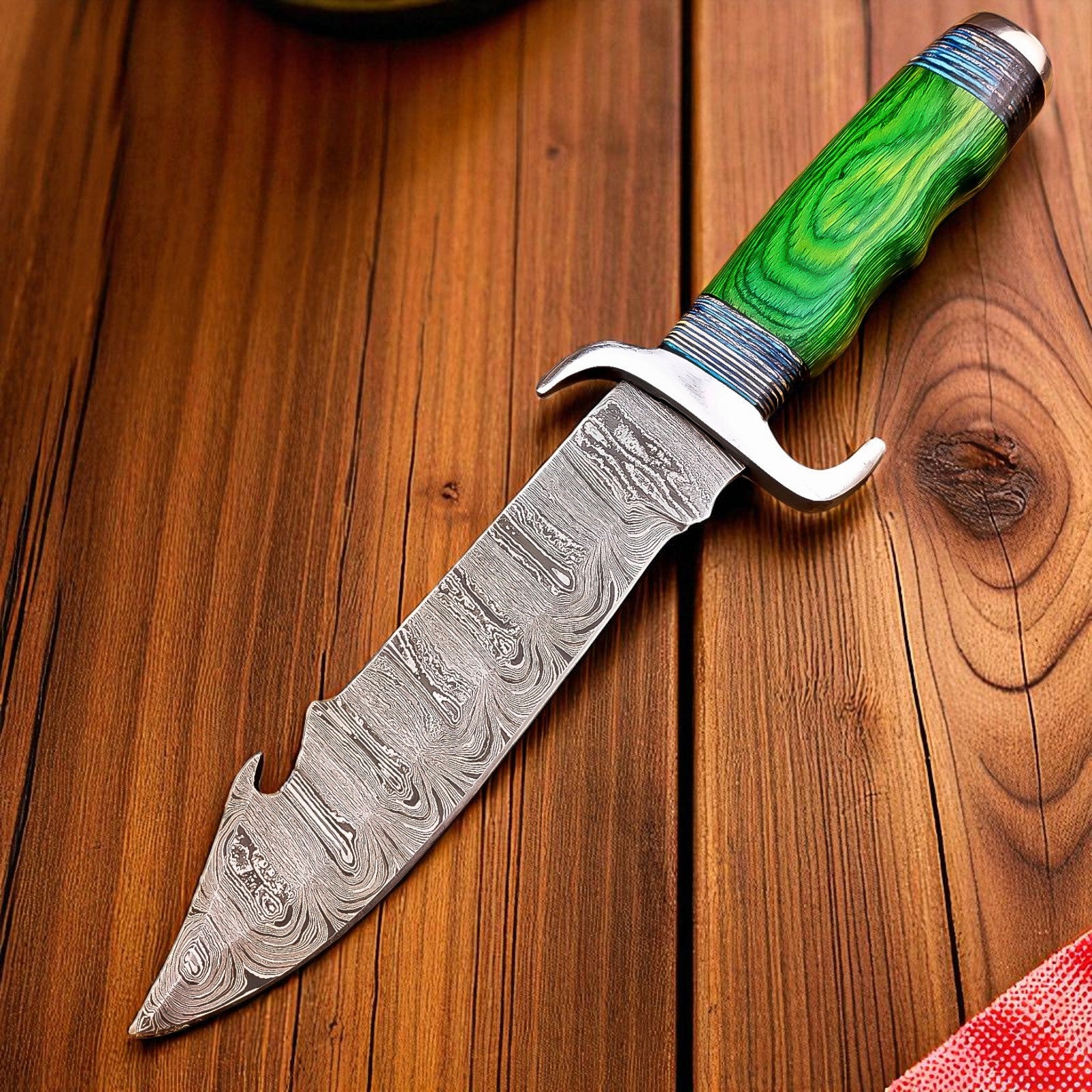 damascus hunting knife