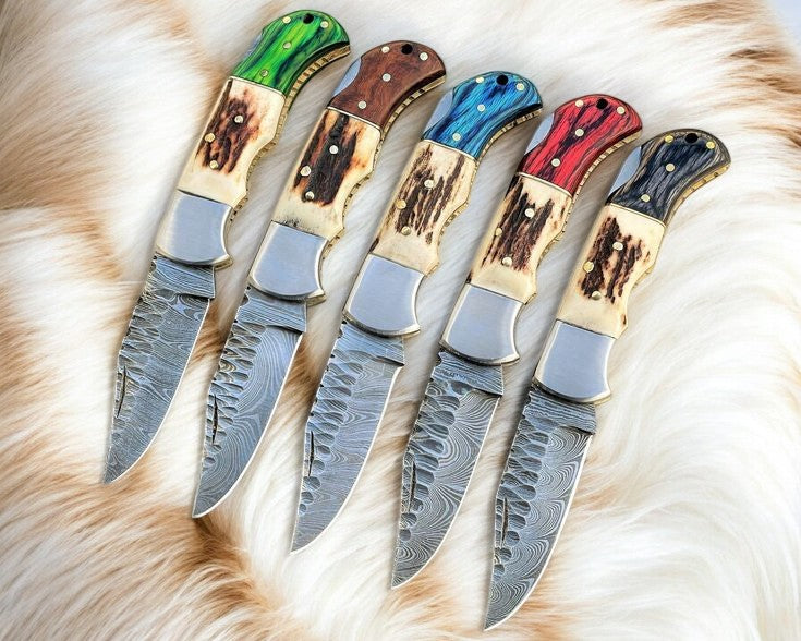 damascus pocket knife
