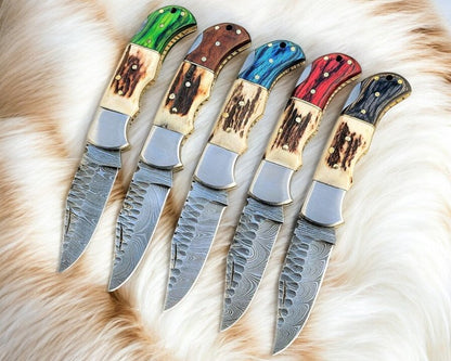 damascus pocket knife