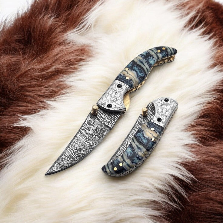 Engraved Steel Bolster on the Best Pocket Knife Made in USA
