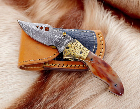  Damascus edc knife