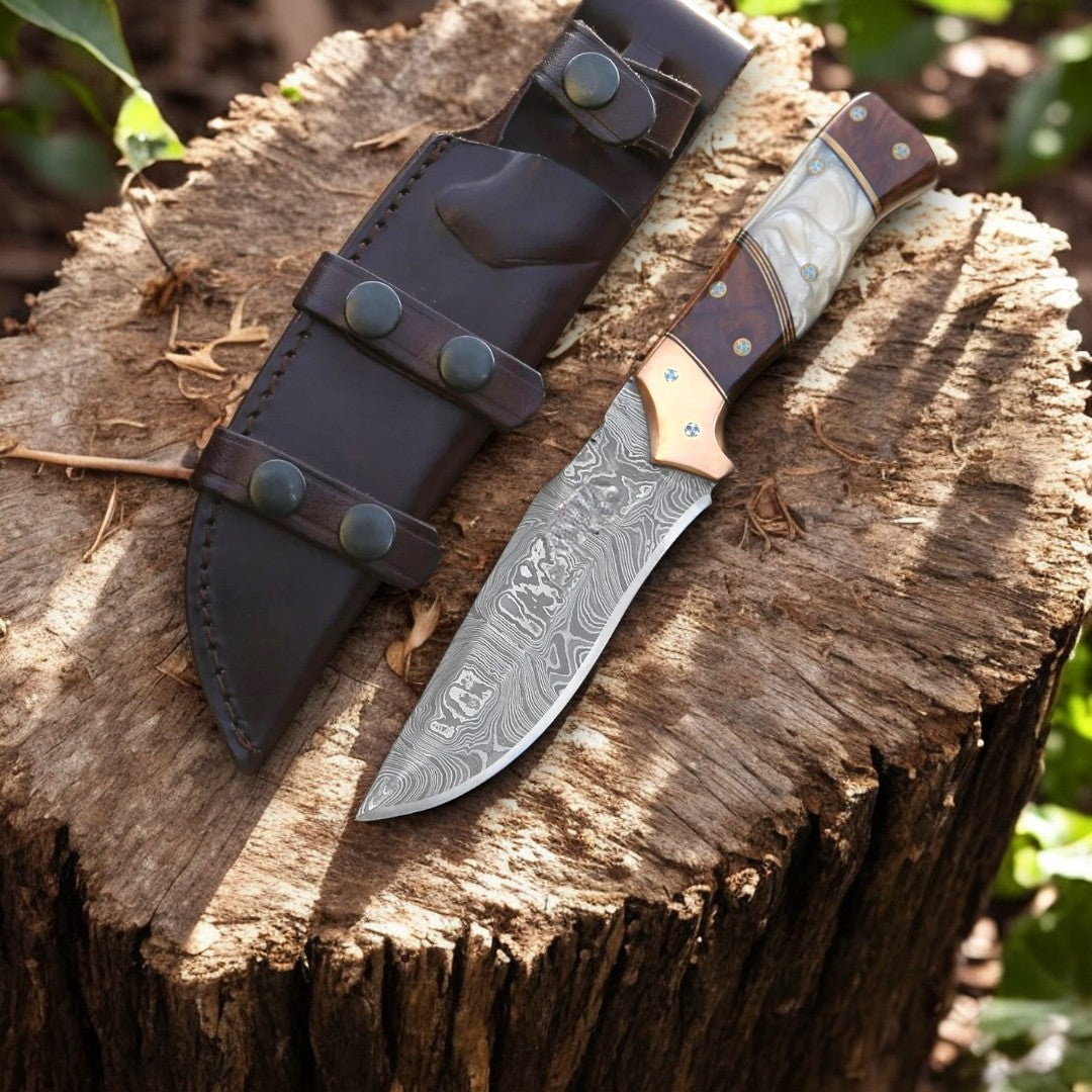 damascus hunting knife