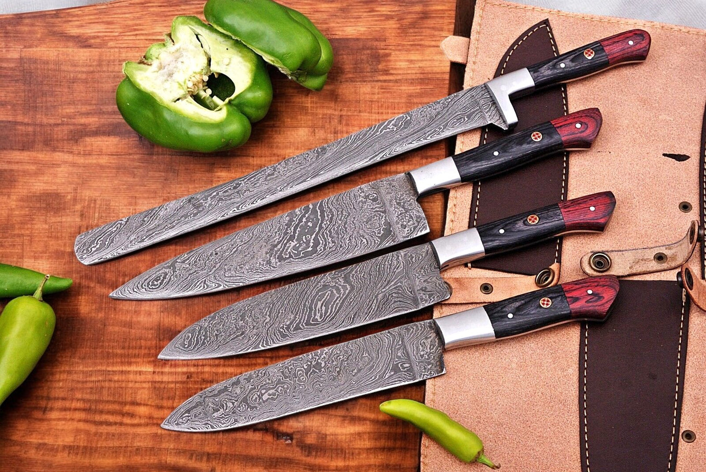 Damascus steel chef knife
