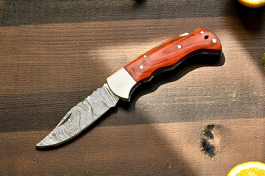 damascus steel pocket knives