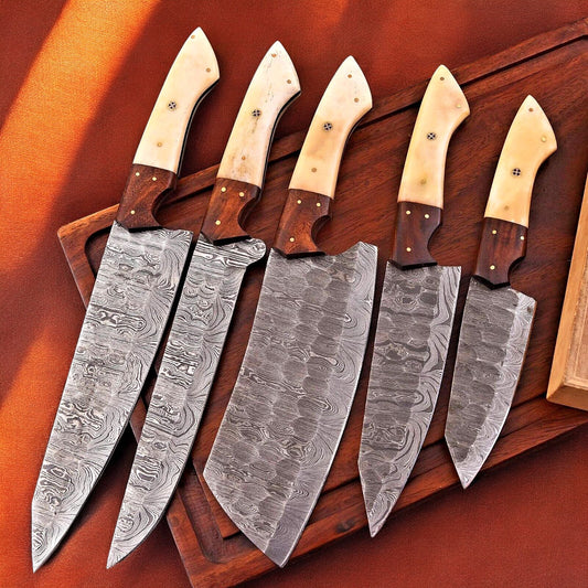 Damascus kitchen knife 
