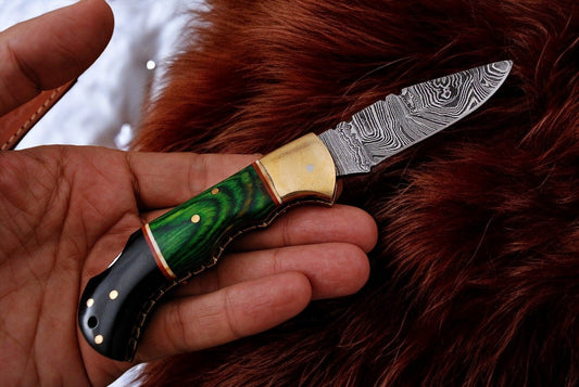 damascus steel pocket knife