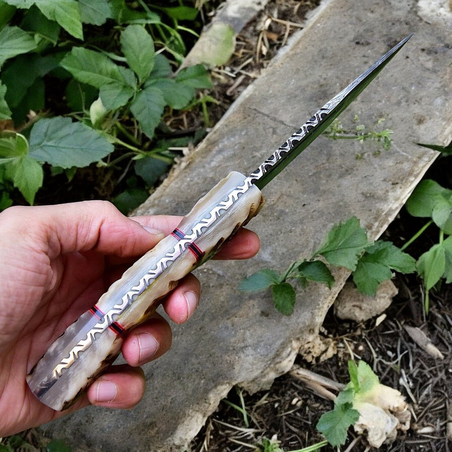 Damascus hunting knife 
