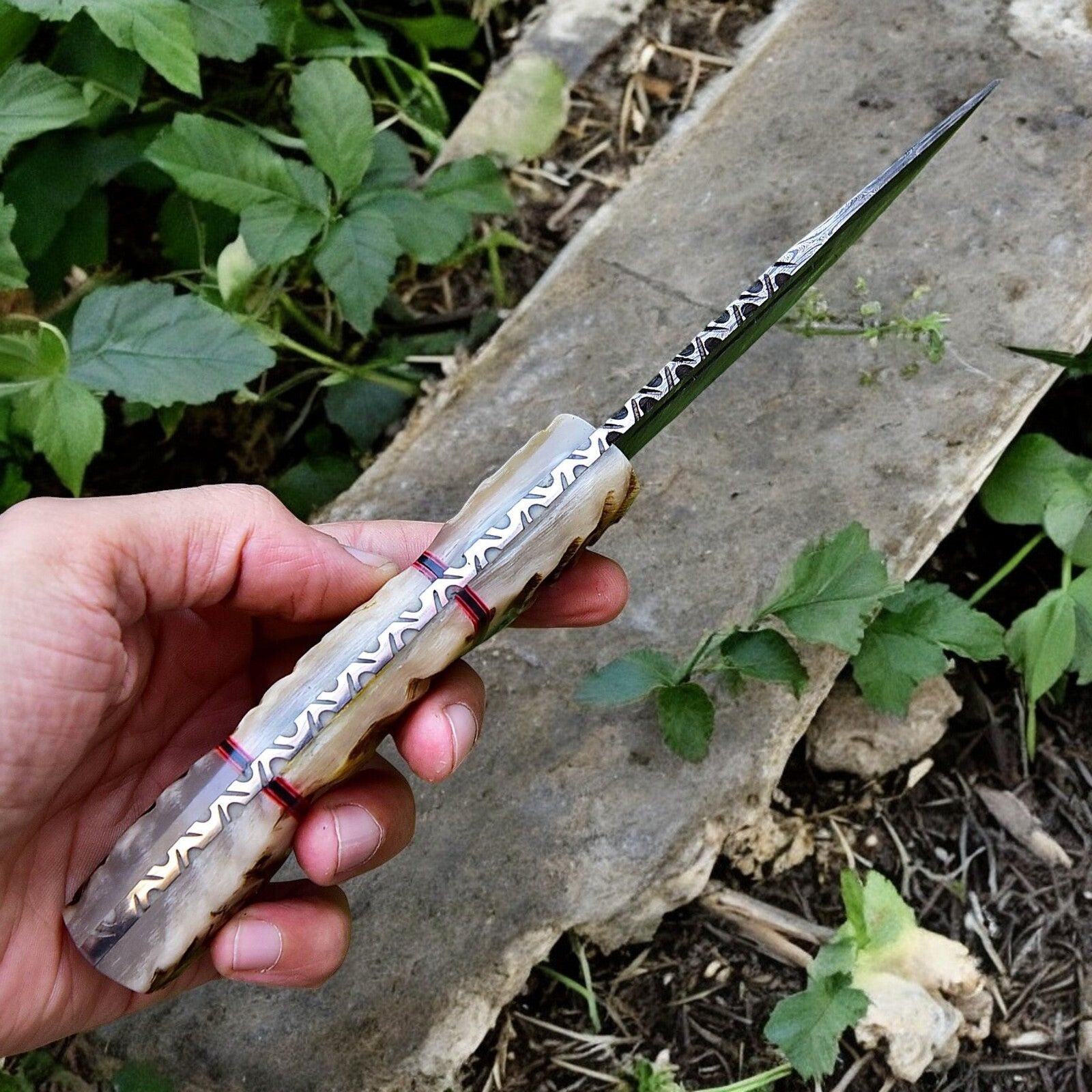 Damascus hunting knife 
