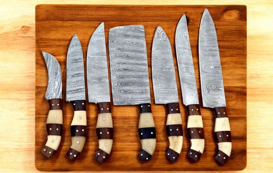 Damascus kitchen knife 