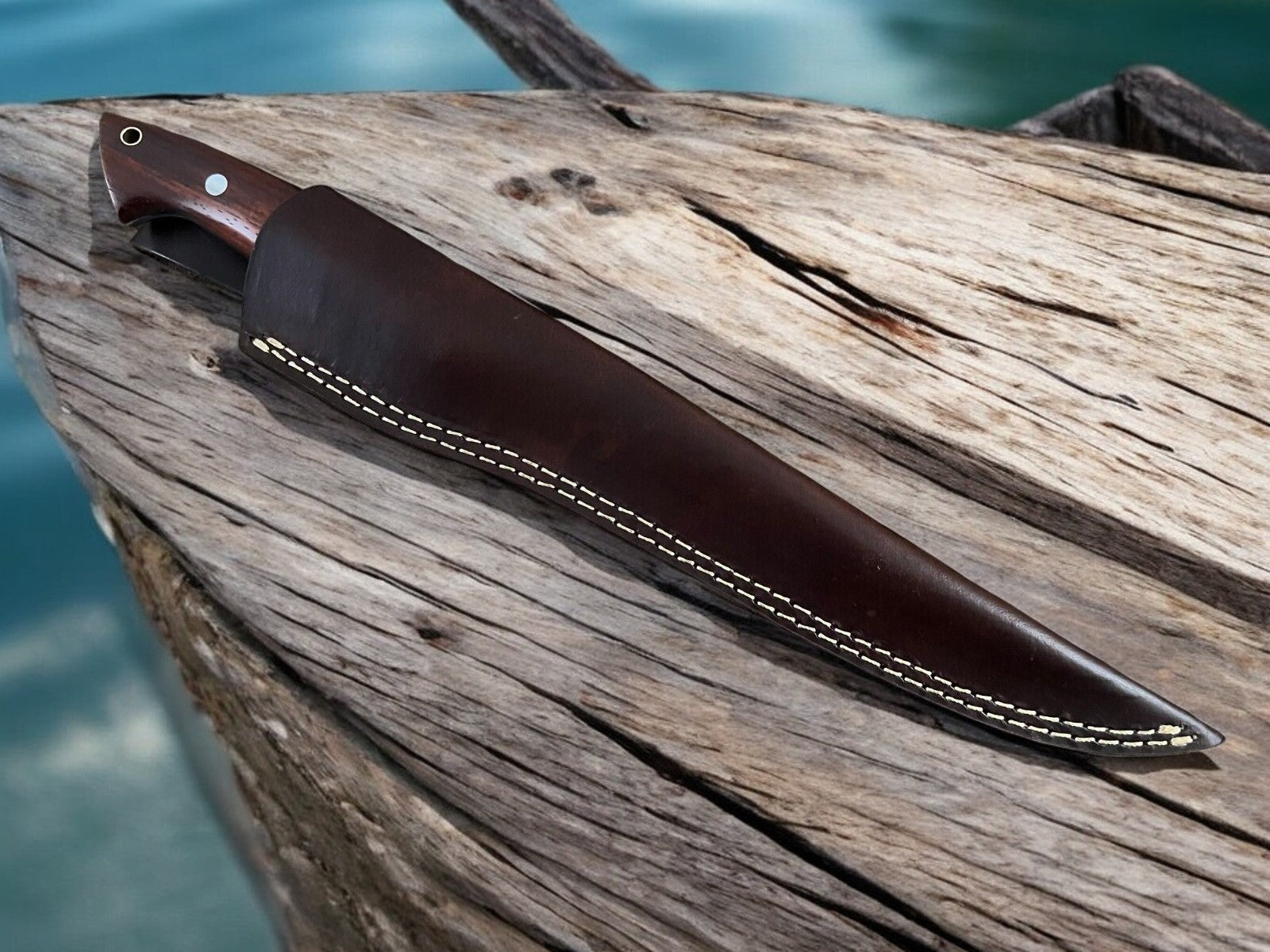 Stainless Steel Handmade Fillet Knife with Leather Sheath
