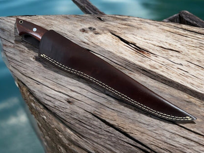 Stainless Steel Handmade Fillet Knife with Leather Sheath
